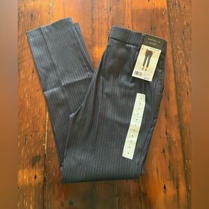 NWT Rafaella Gray Ankle Cropped Pants with Pinstripes